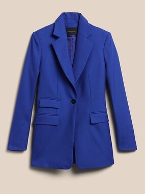 Banana Republic Royal Blue Italian Wool Single-Button Womens Blazer